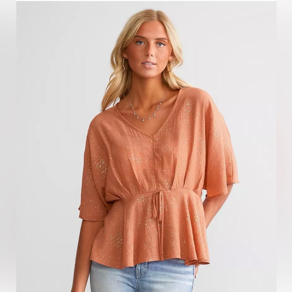 Daytrip Orange Sparkle Blouse